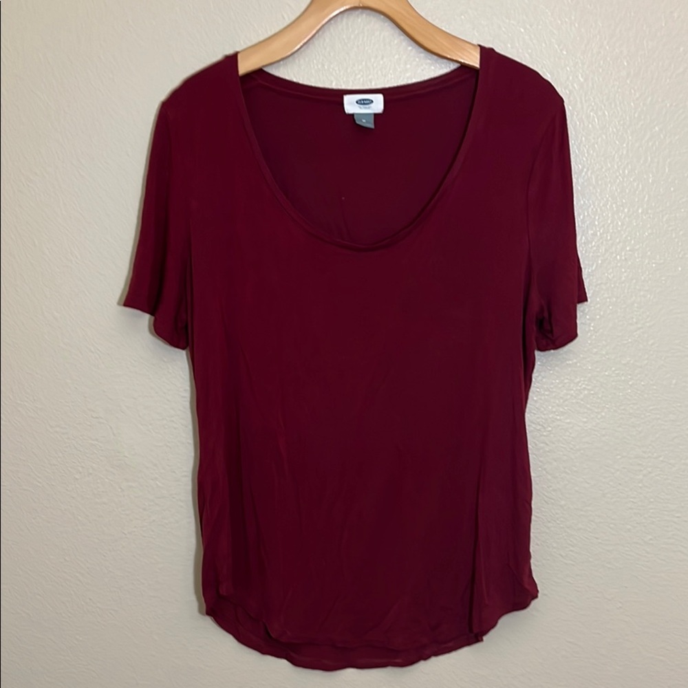 Old Navy Women's Burgundy Short Sleeve Top